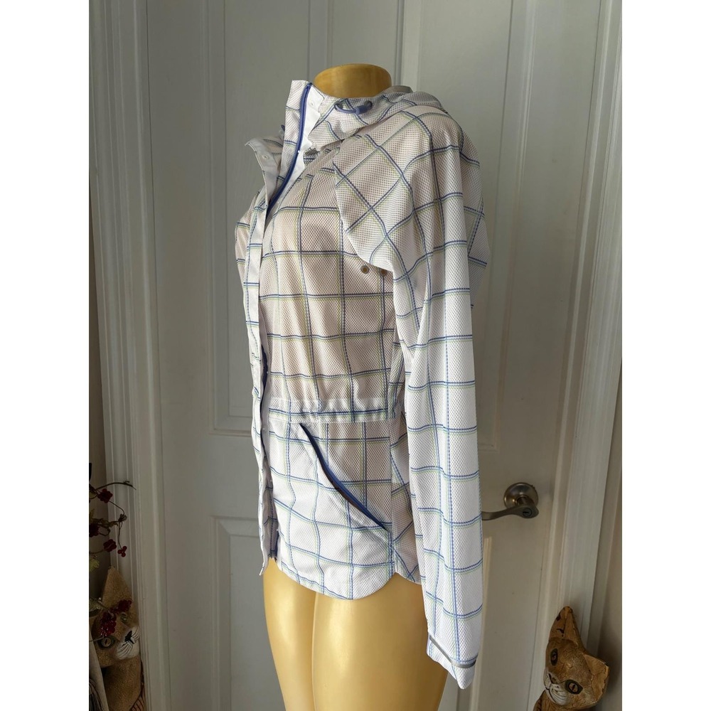 Skechers women's GOshield Jubilee Jacket. Sz XS Green& Blue plaid (204) - Picture 2 of 10